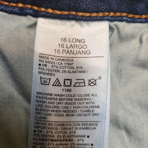 Old Navy Jeans Womens 16 Long Blue Mid-Rise Power Slim Straight Stretch Denim - Picture 4 of 10